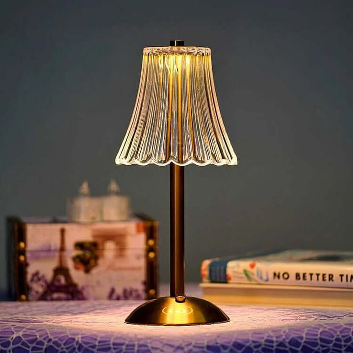 Trådløs krystalmetal bordlampe