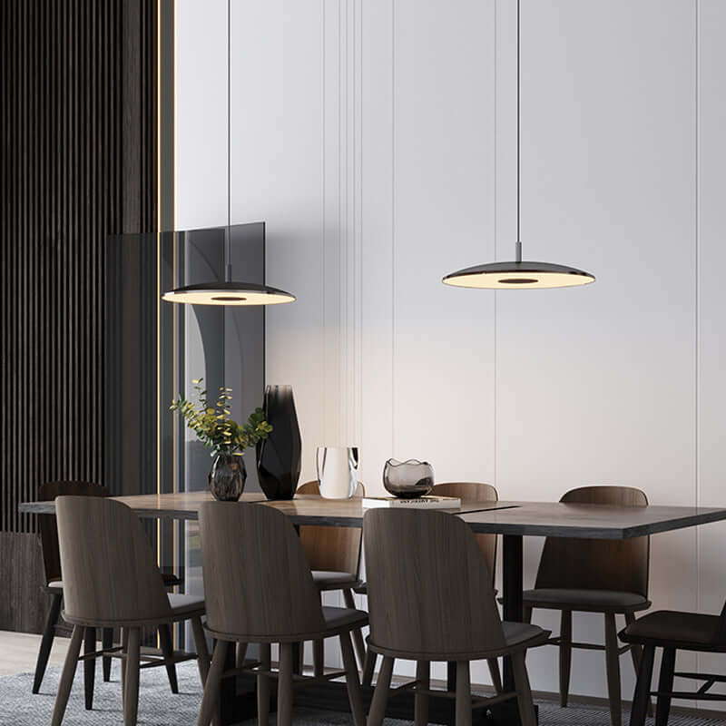 Moderne LED hængelampe i metal, nikkel finish