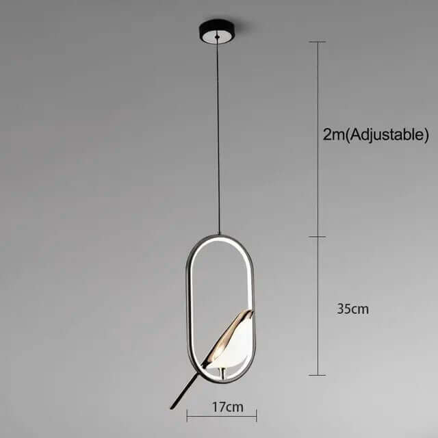 Elegant Fugl Mønster Pendellampe