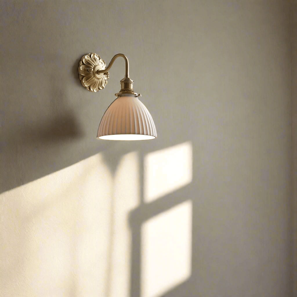 Keramik Messing Væg Lampe - Elegant Indretningslampe