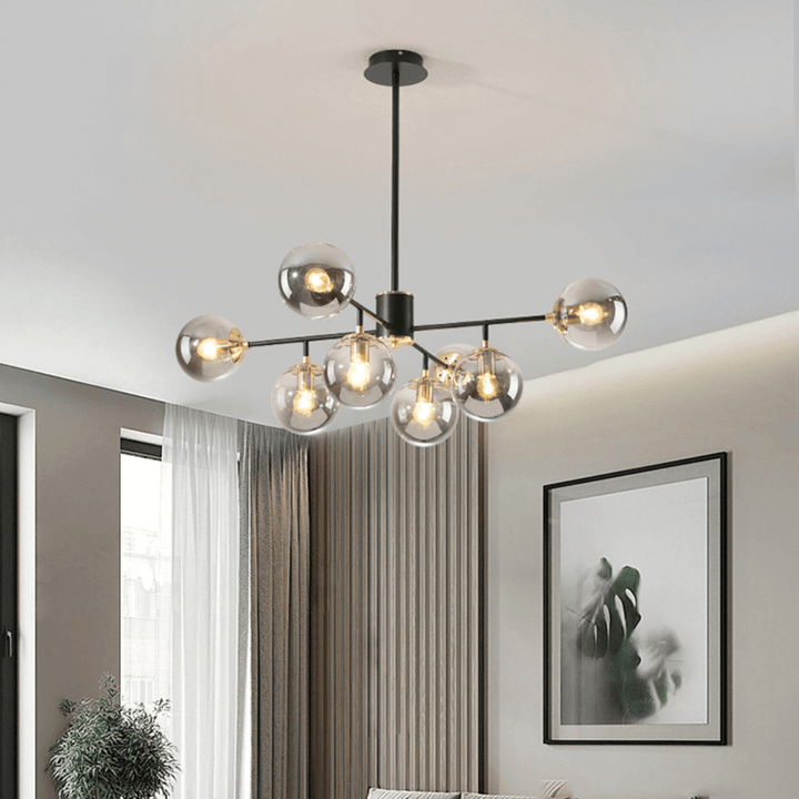 Moderne glas lysekrone - 8 lys
