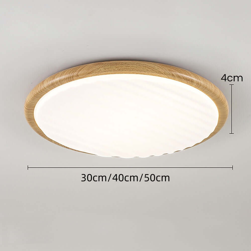 Rund foldbar træ loftlampe med LED til soveværelset