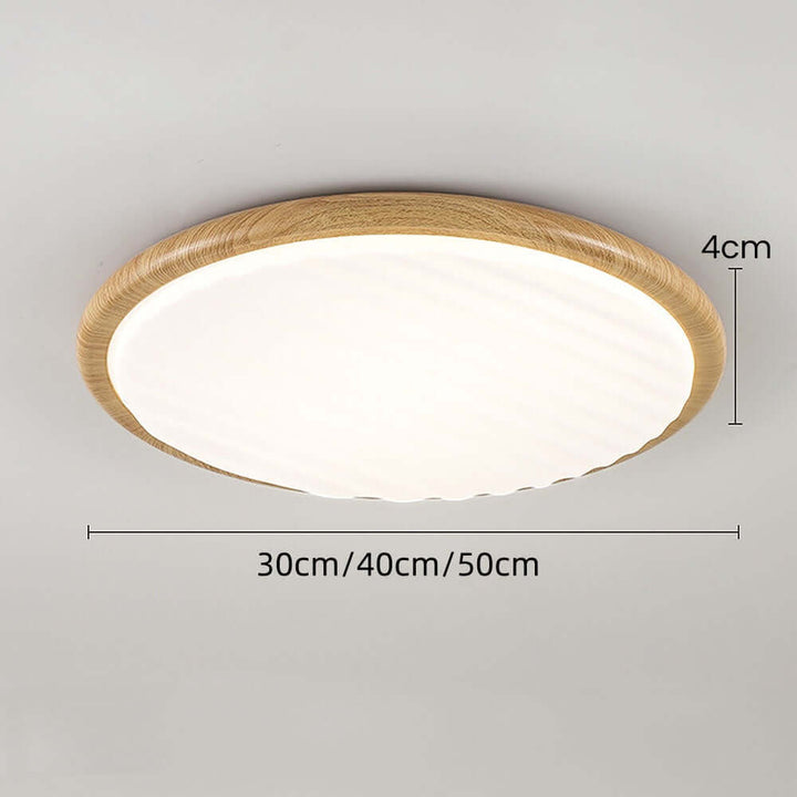 Rund foldbar træ loftlampe med LED til soveværelset