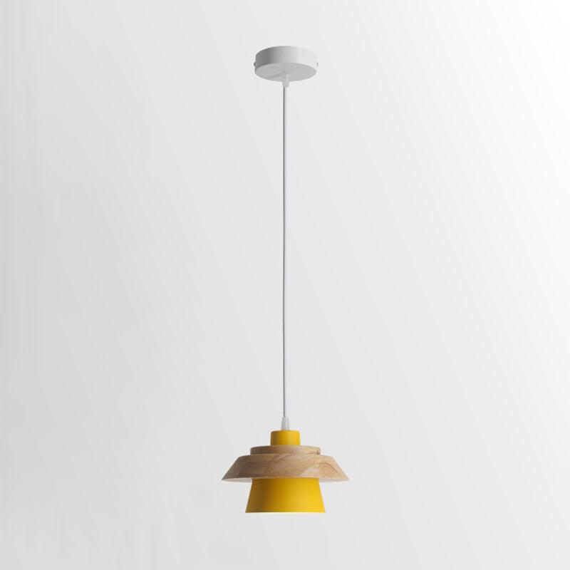Moderne træ- og sten pendel lampe