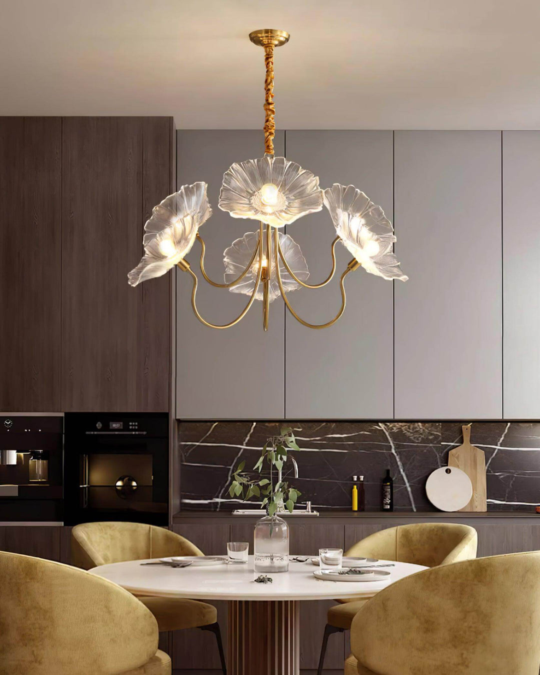 Glasblomsterkrone moderne lampe