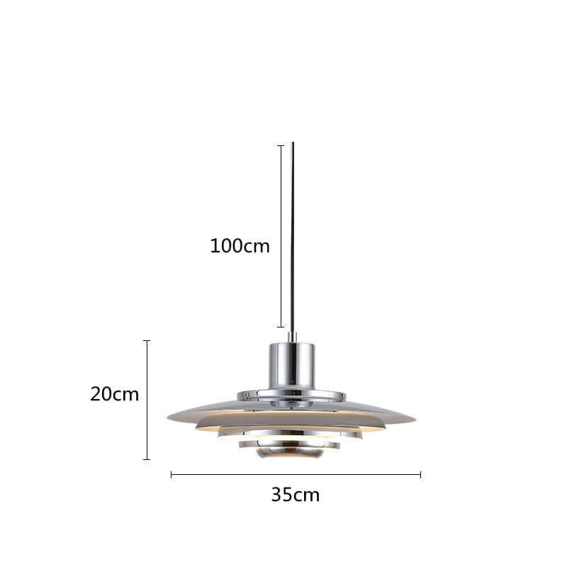 Moderne pendellampe i aluminium, skandinavisk design