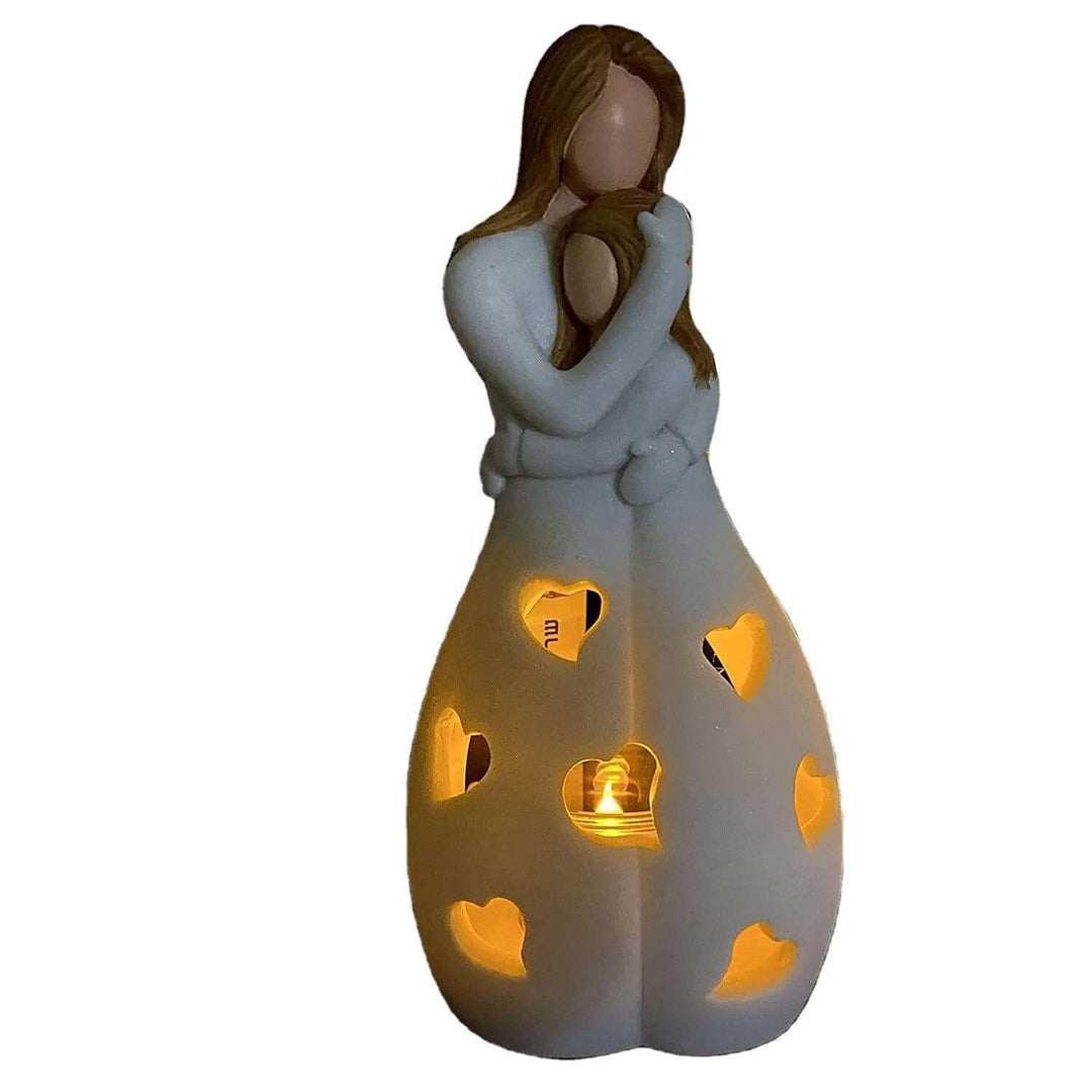 Romantisk bordlampe i beige med blødt lys