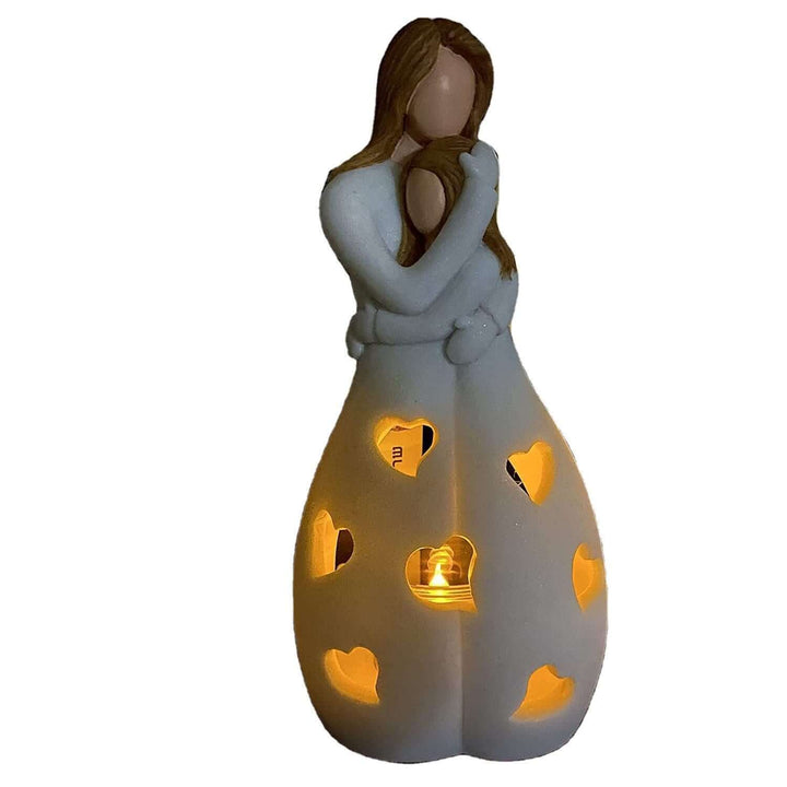 Romantisk bordlampe i beige med blødt lys