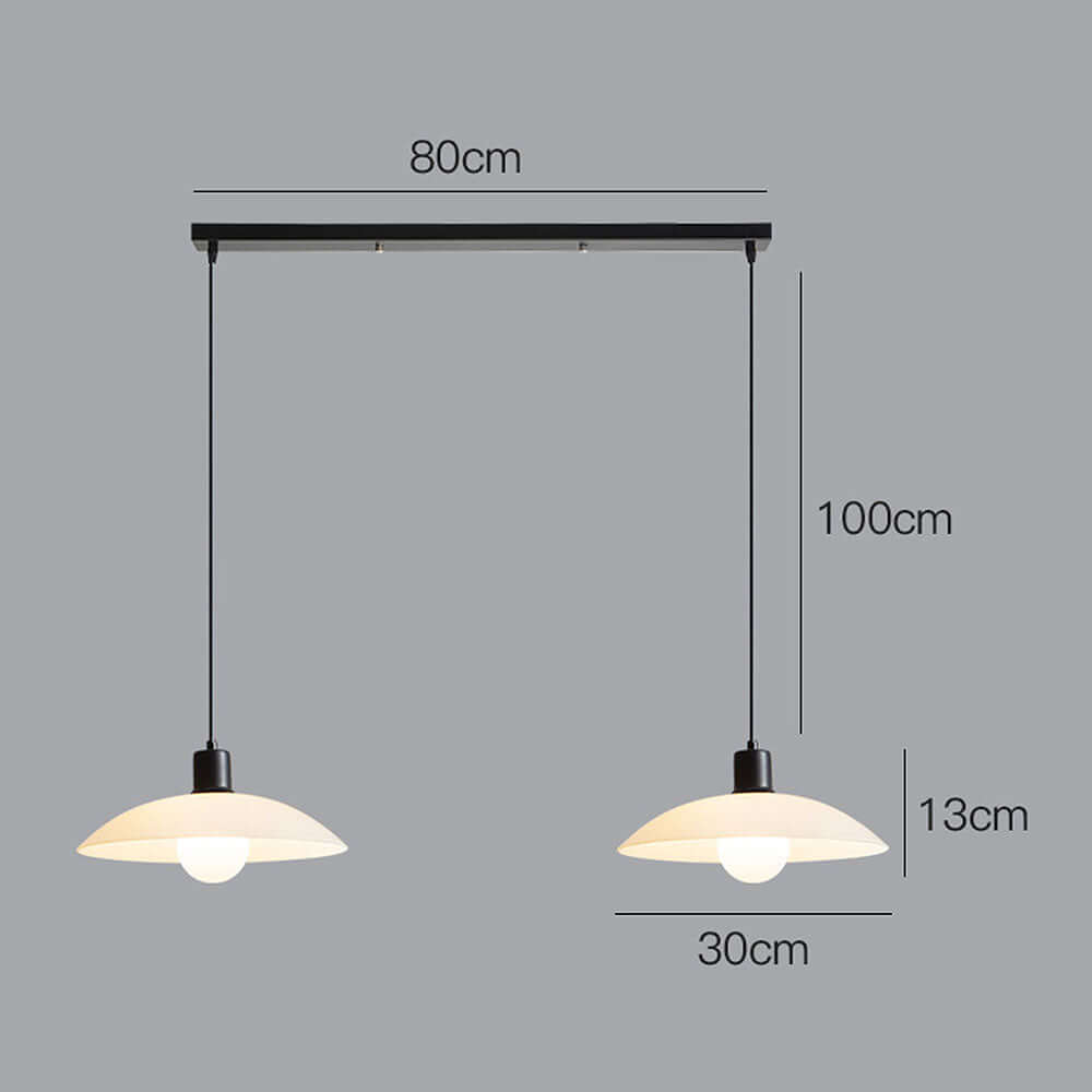 Moderne glaslampe til loftet med hvid glasarmatur