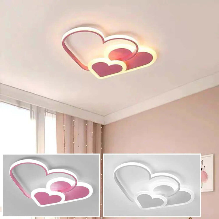 Børneværelses loftslampe med hjerteform