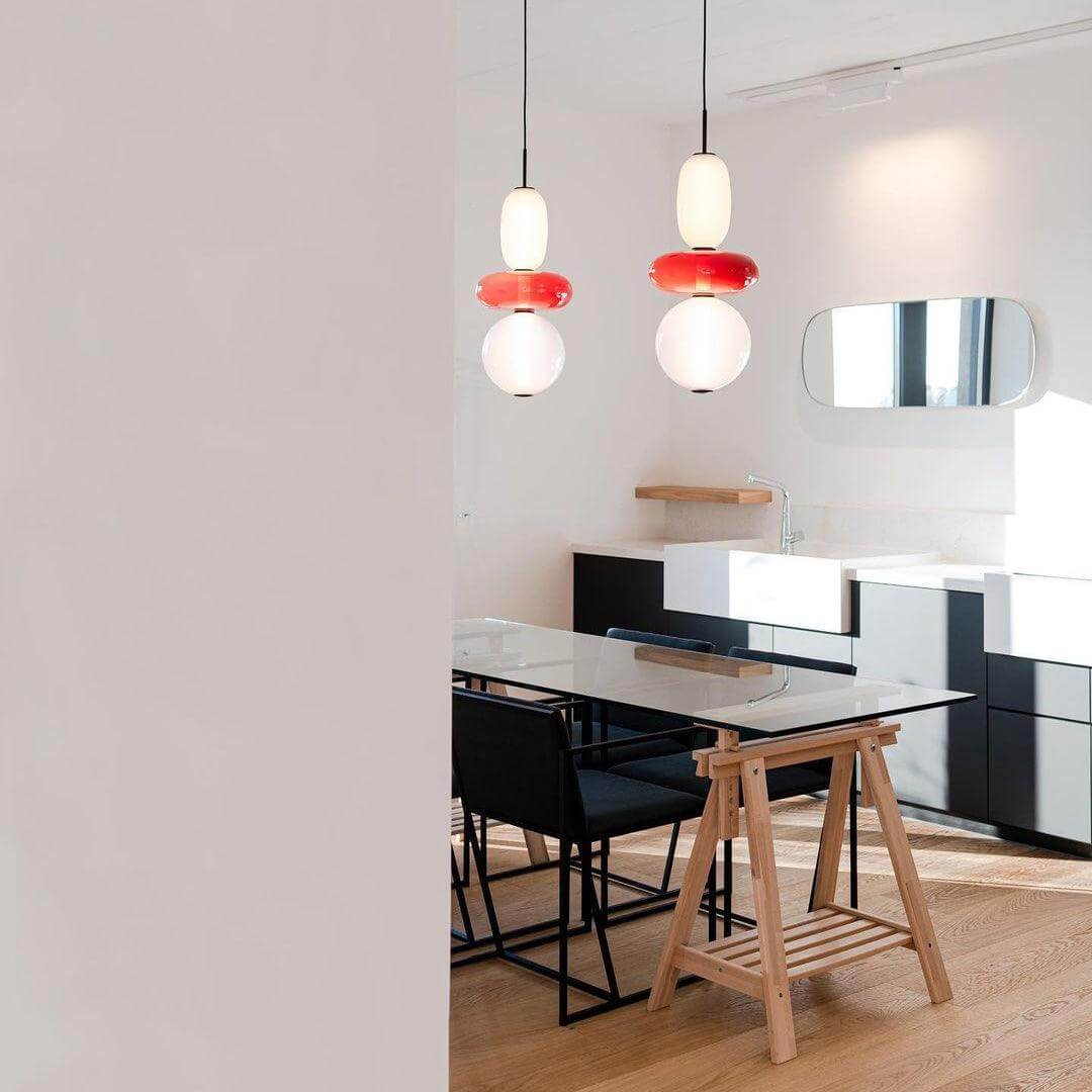 Lampe Pendante En Verre Confit