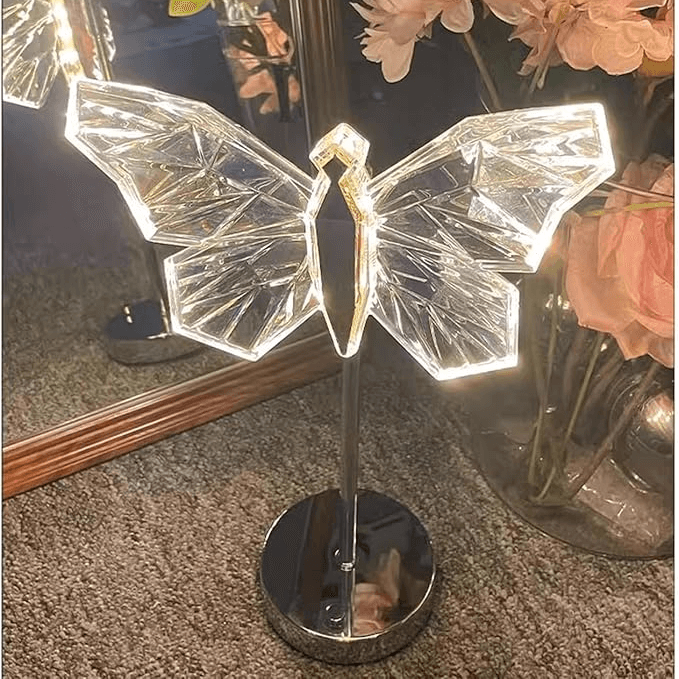 Sommerfugle bordlampe i krystal