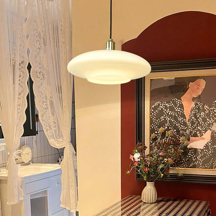 Moderne Hvid Glas Pendel - Stilfuld Belysning