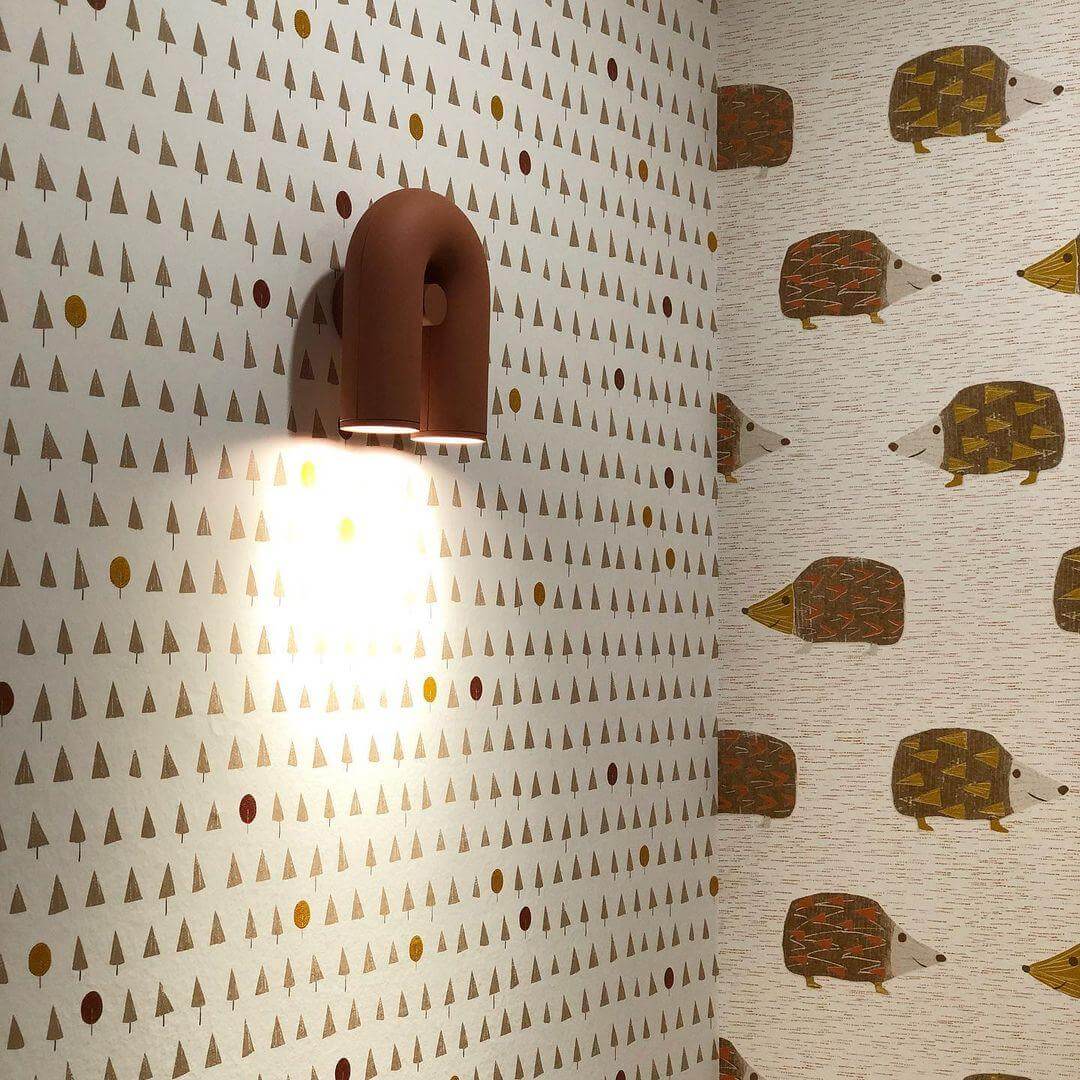 Moderne væglampe - terracotta farve