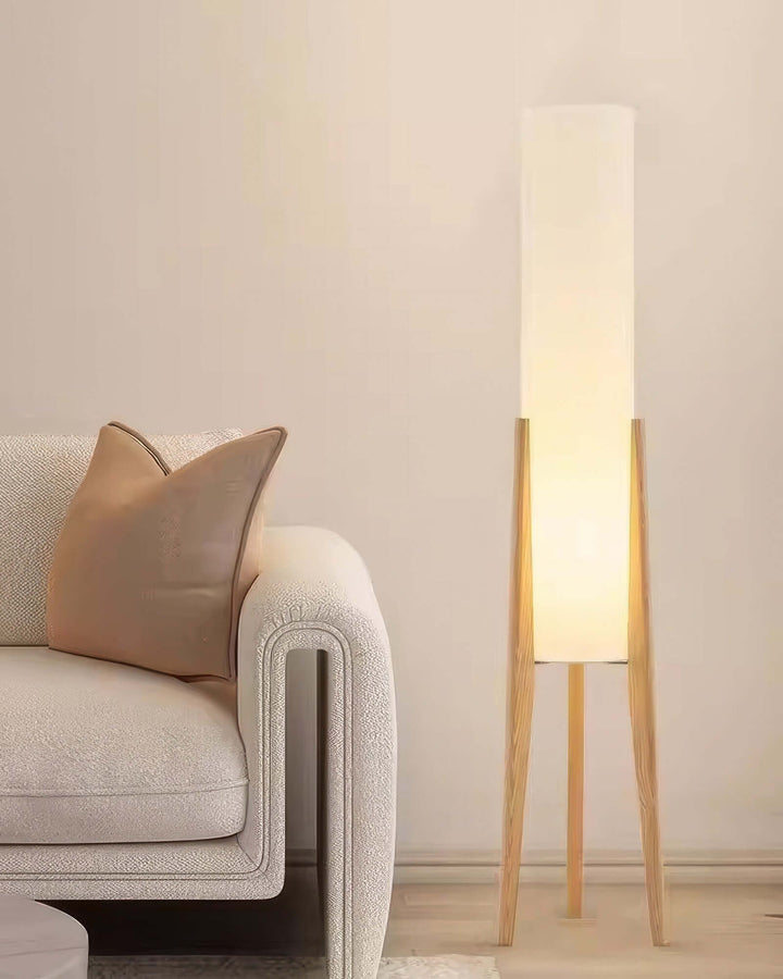 Bordlampe i valnød, massivt træ kunstlampe
