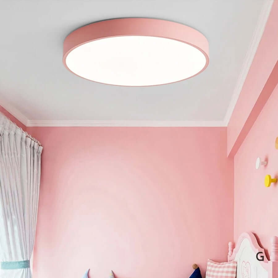 Moderne rund træ loftlampe, skandinavisk design