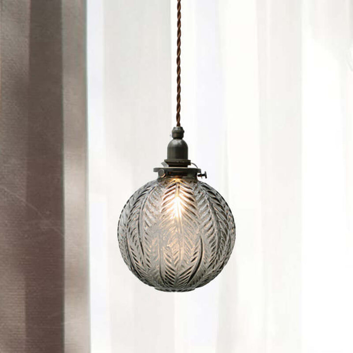 Kolonialstil pendellampe i glas