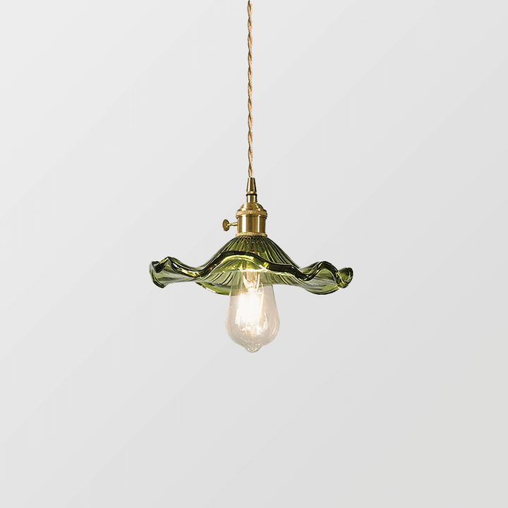 Hibiscus pendellampe, glas blomsterdesign lampe