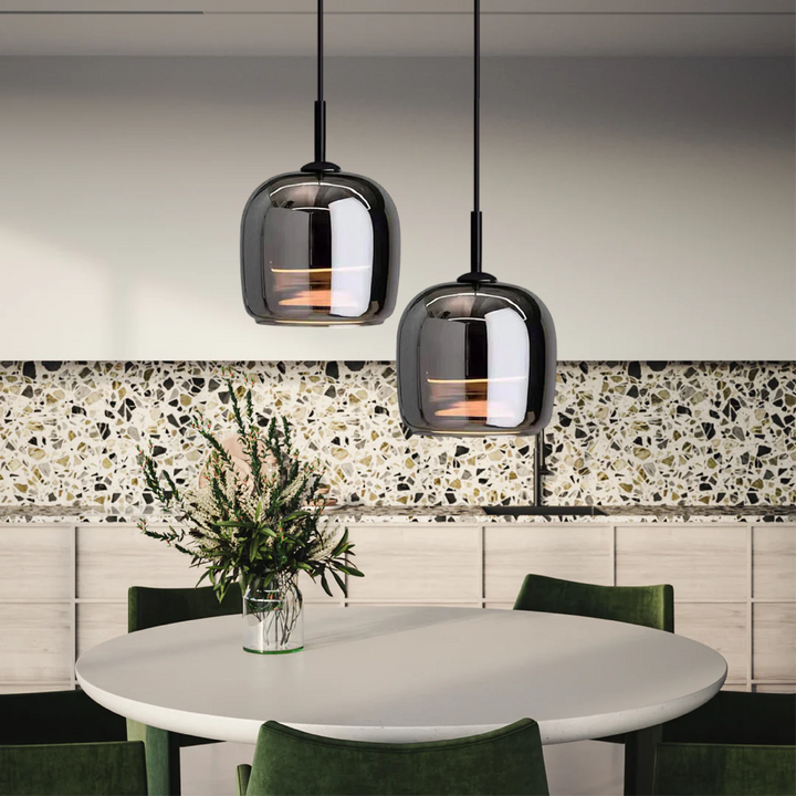 Moderne sort glas loftlampe