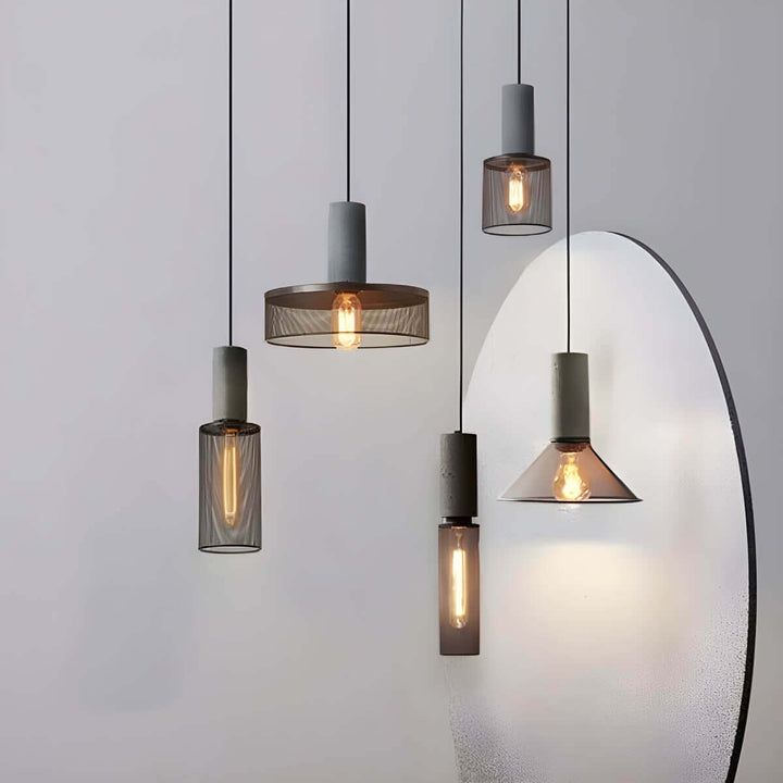 Moderne loft pendellampe - Beton & metal design