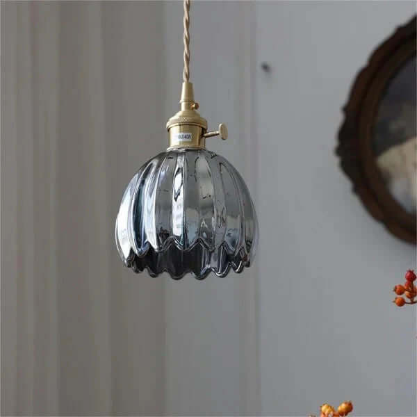 Retro glasblomsterlampe i japansk stil