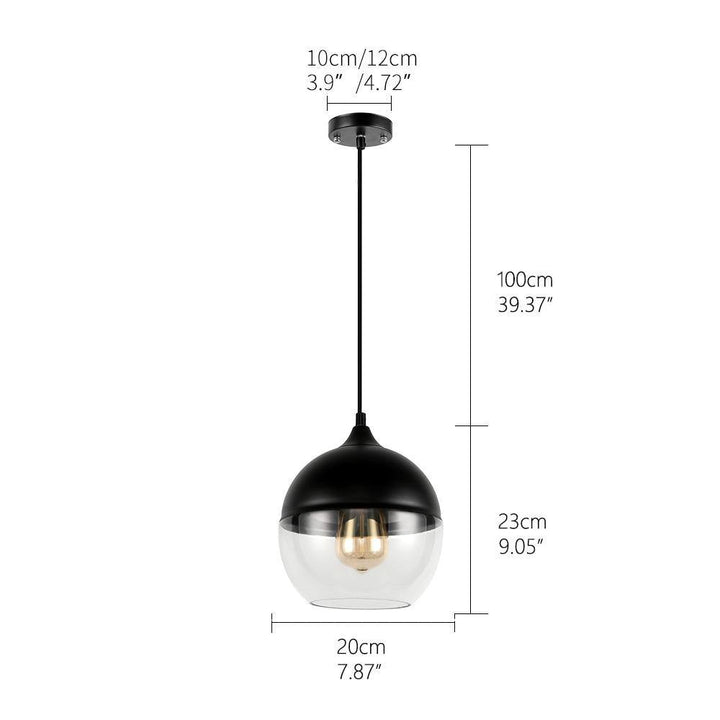 Moderne pendellampe med glasskjerm