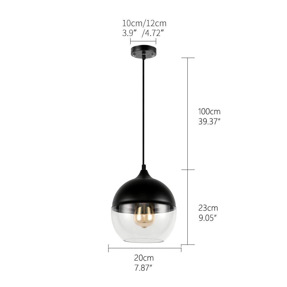 Moderne loftlampe med glasskjerm