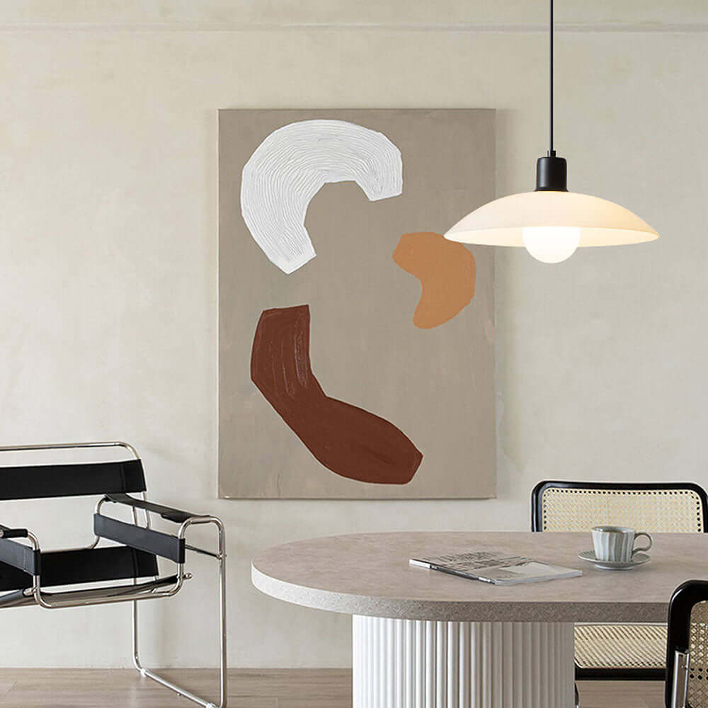 Moderne glaslampe til loftet med hvid glasarmatur