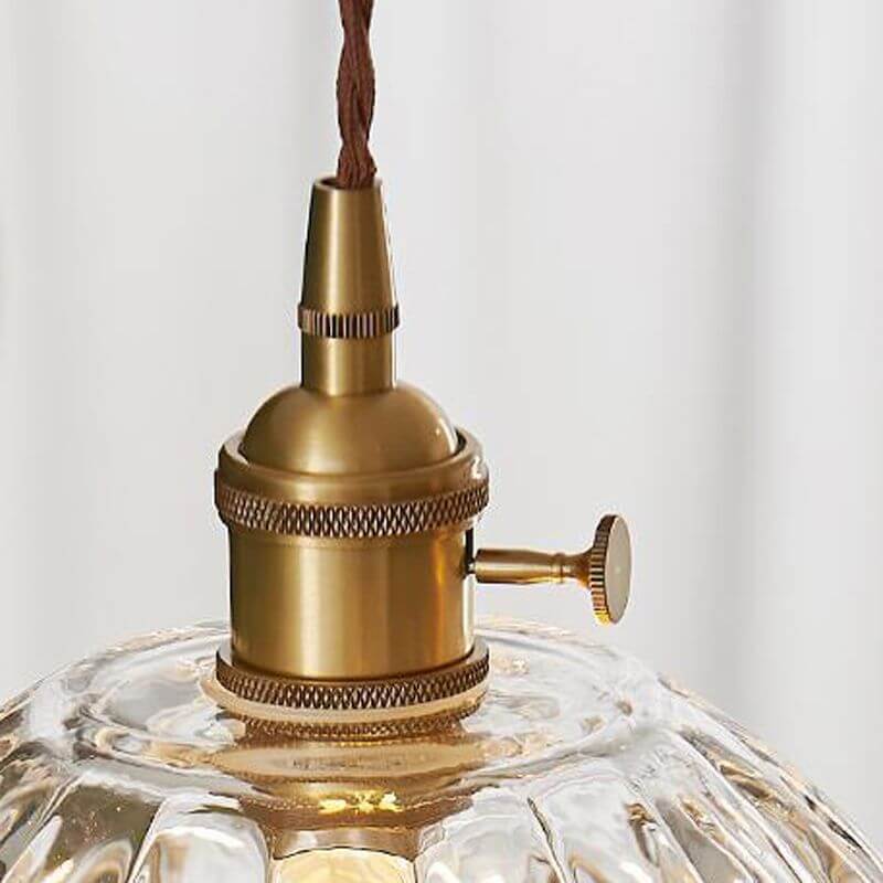 Blomsterformet industriel glas pendel i guld