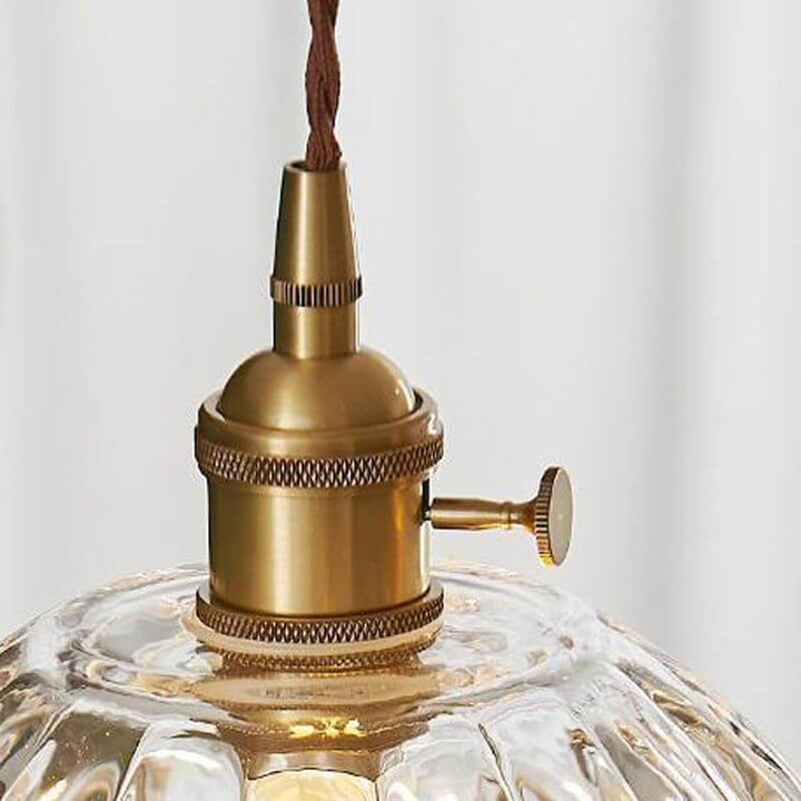 Blomsterformet industriel glas pendel i guld