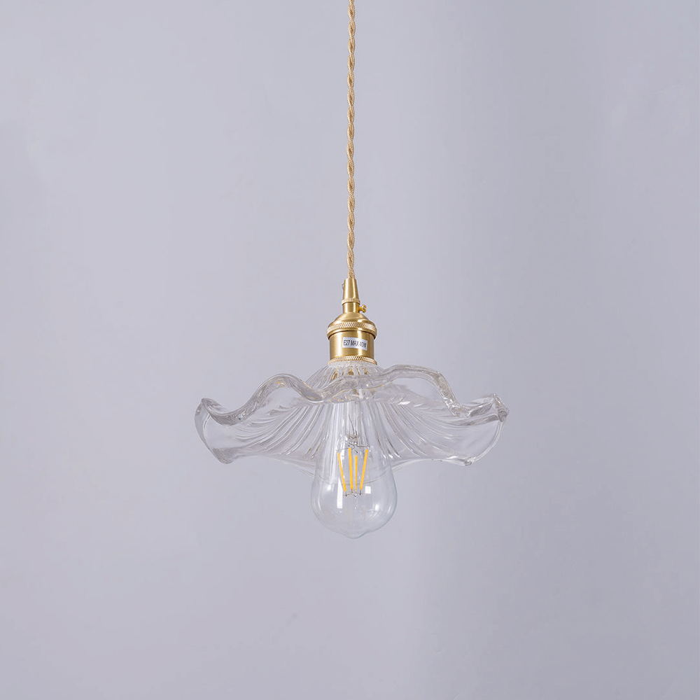 Hibiscus Pendellampe - Glas & Messing