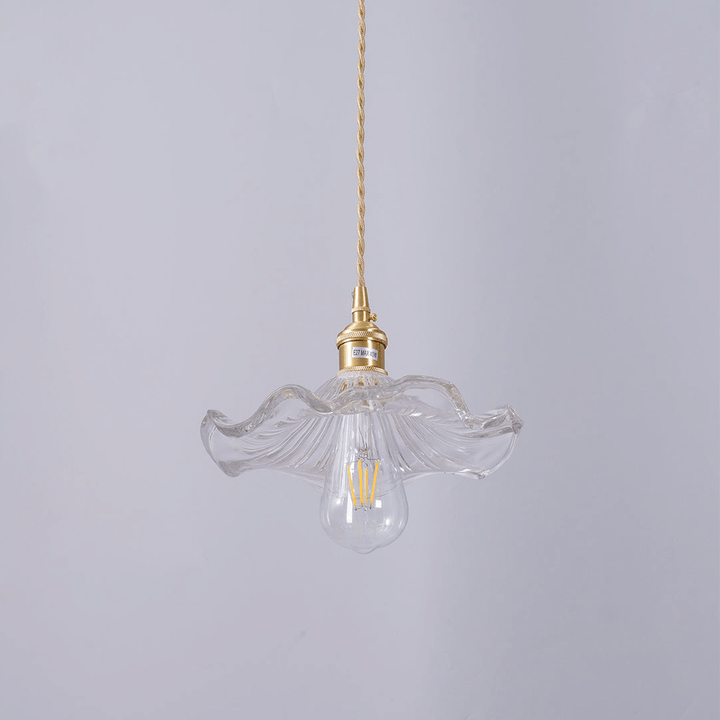 Hibiscus Pendellampe - Glas & Messing