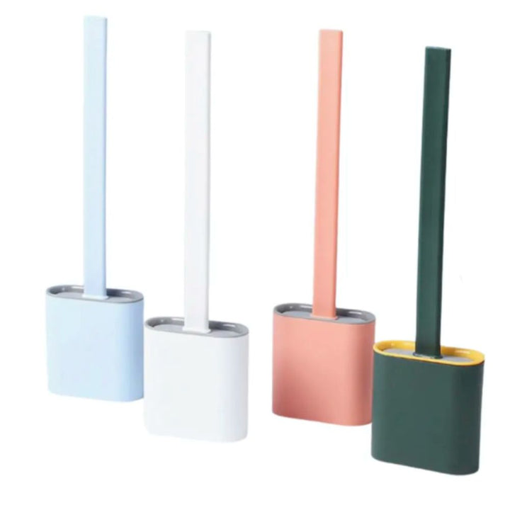 Elegant CleanBend fleksibel toiletbørste og holder i minimalistisk design til ethvert badeværelse.