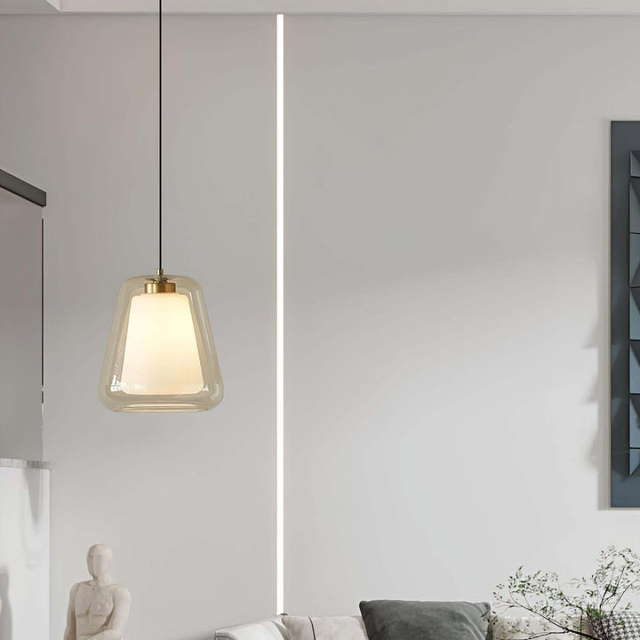 Moderne Pendel Lampe - Guld og Gennemsigtig