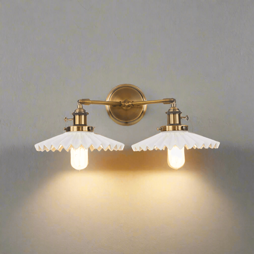 Lampe À Double Tête En Céramique Ancienne
