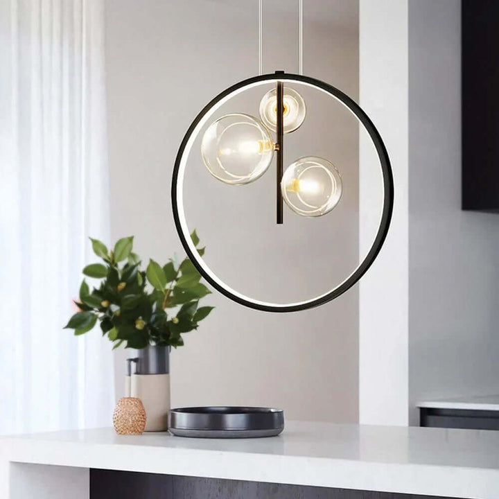 Nordisk boble pendel lamper i glas med ring
