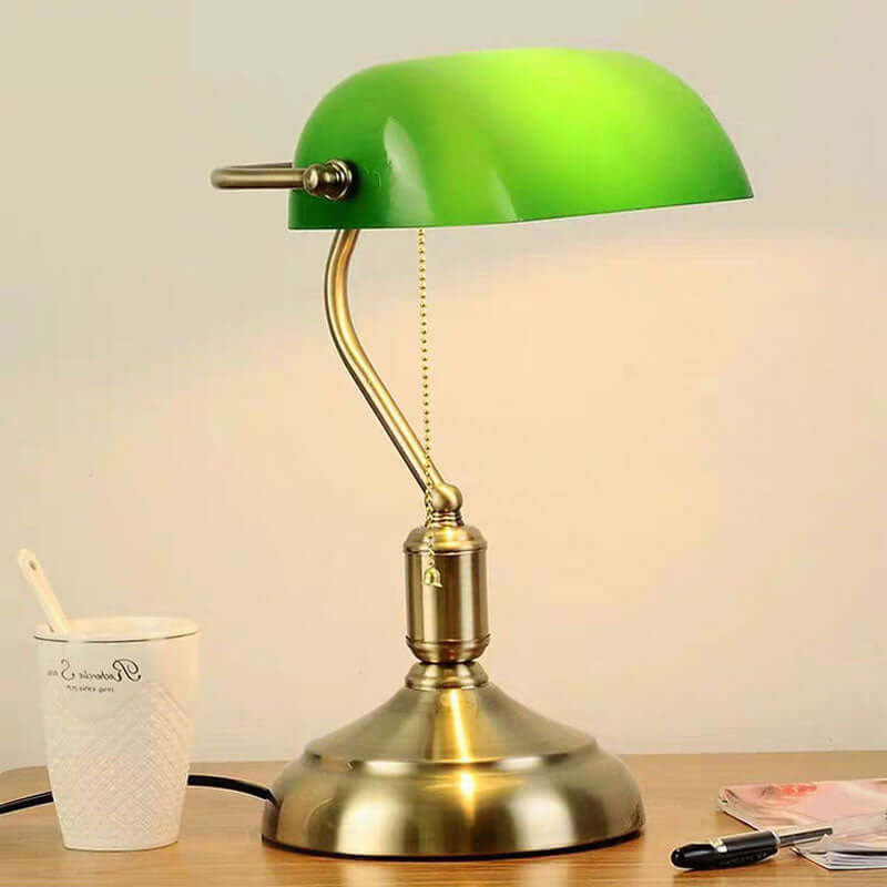 Elegant Glas Bordlampe i Europæisk Stil