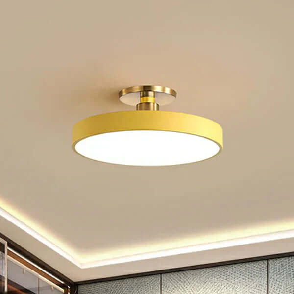 Moderne rund LED loftlampe til soveværelse med nordisk design i akryl, semi coil lyskilde
