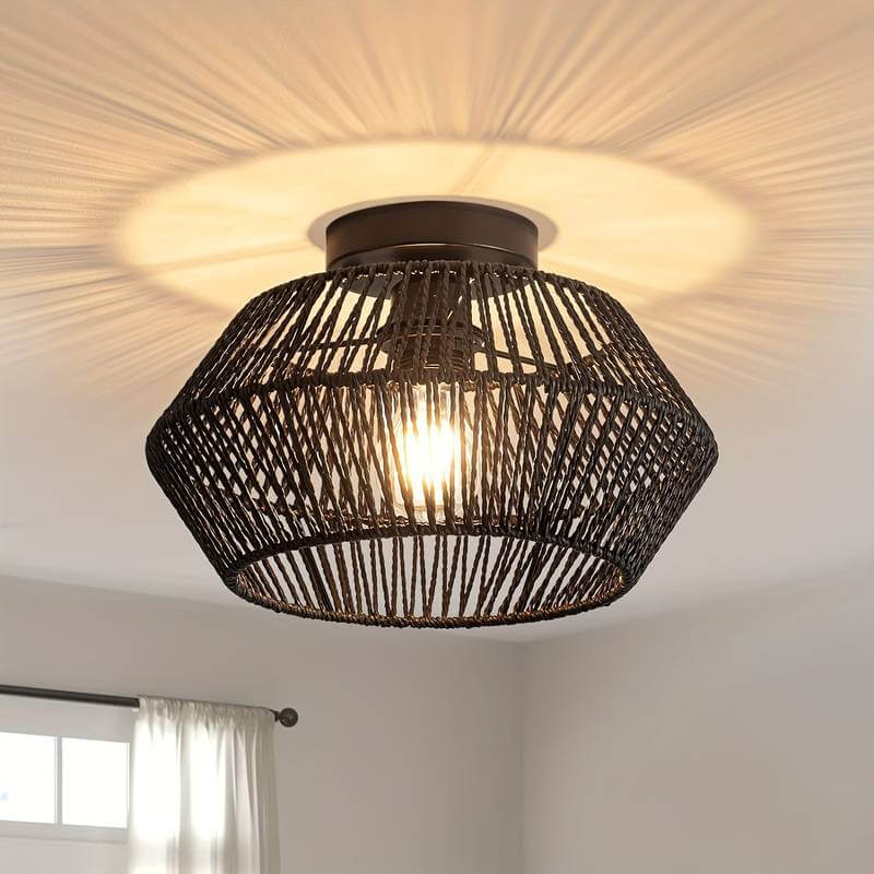 Boho Rattan Loftslampe - Skab en varm og stilfuld atmosfære