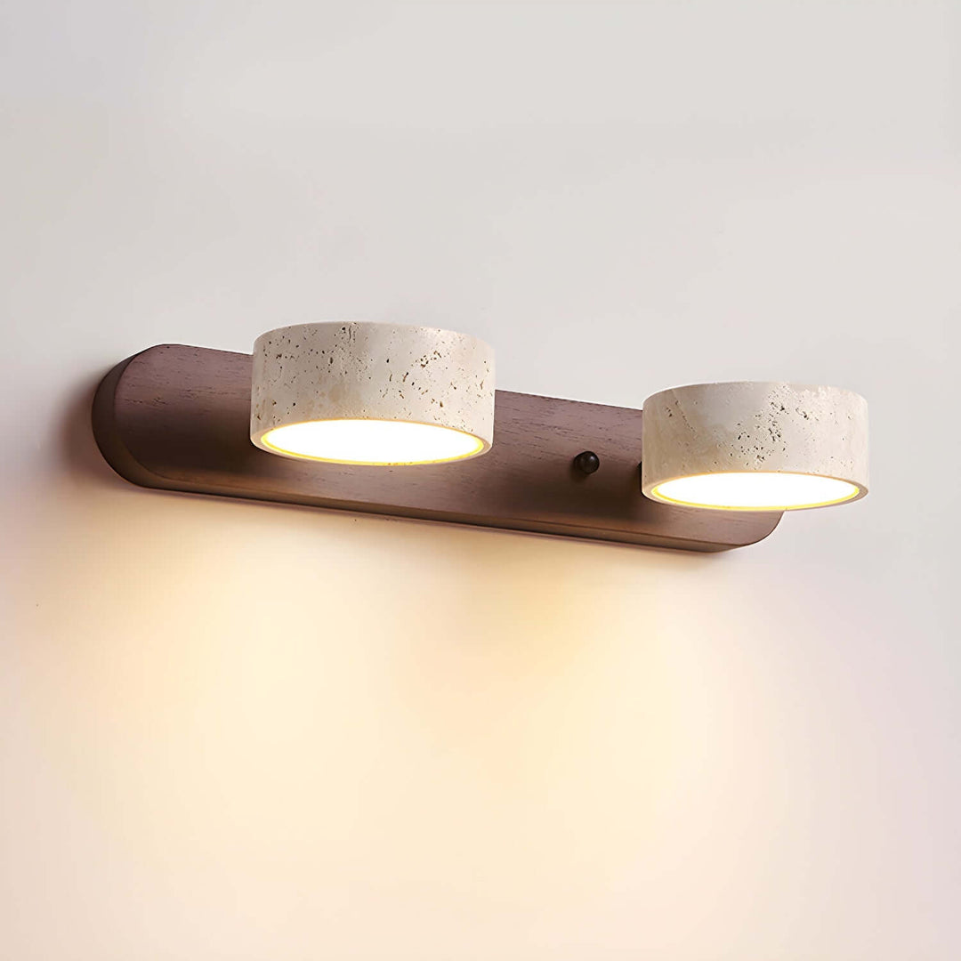 Væglampe med dobbelt lys - Naturlig sten og moderne design