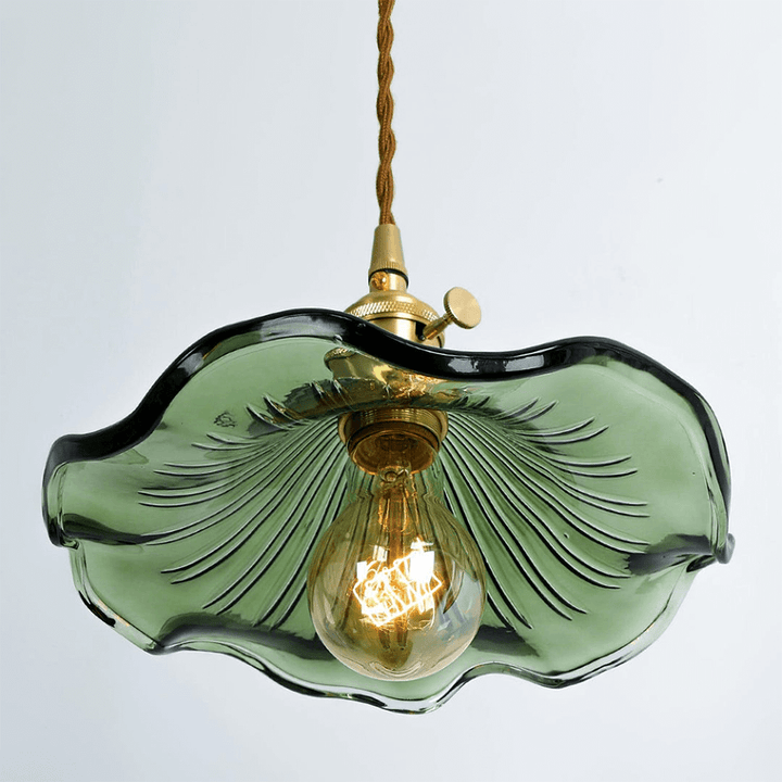 Hibiscus pendellampe, glas blomsterdesign lampe