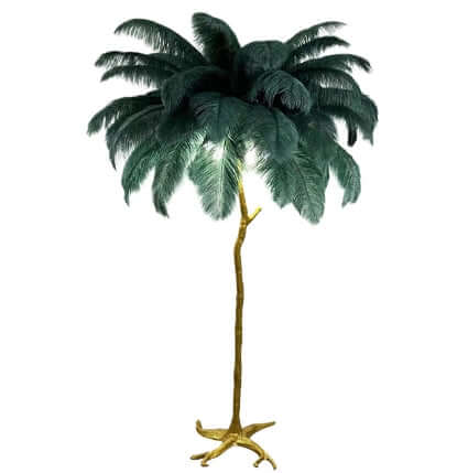 Gulvlampe med fjer