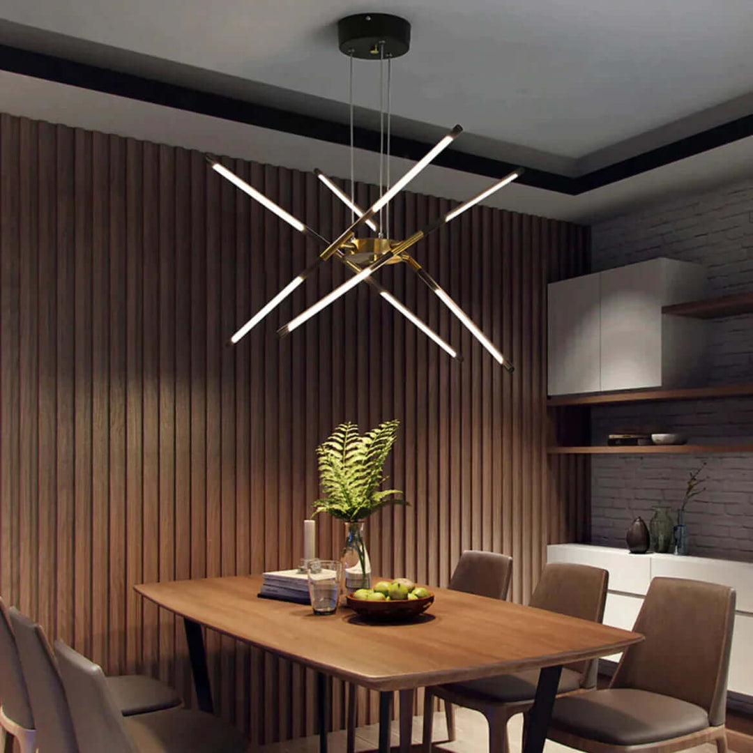 Moderne loftlampe i sort guld