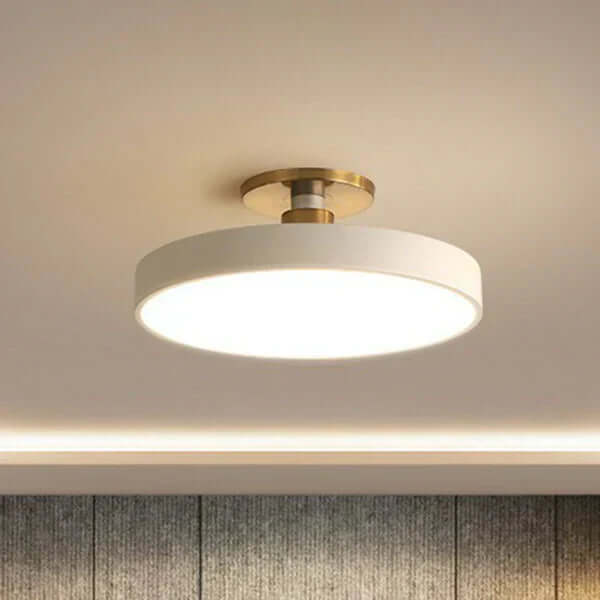 Moderne rund LED loftlampe til soveværelse med nordisk design i akryl, semi coil lyskilde
