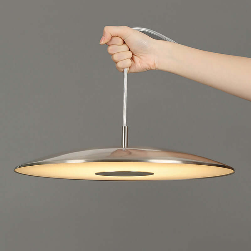 Moderne LED hængelampe i metal, nikkel finish