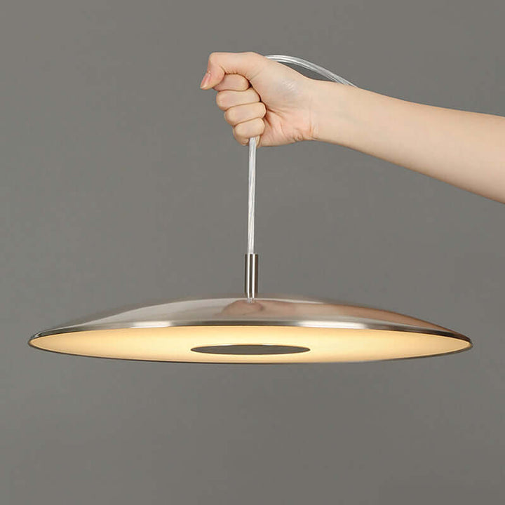 Moderne LED hængelampe i metal, nikkel finish