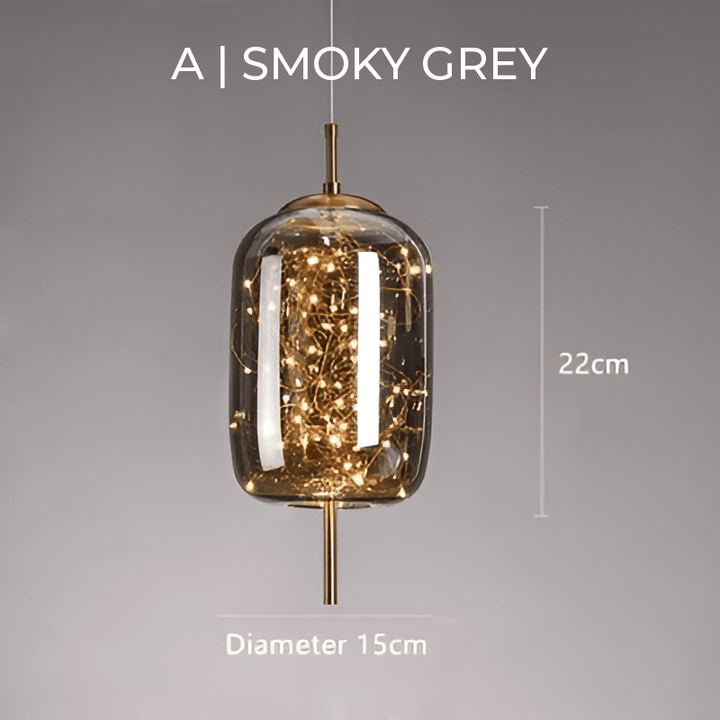 Mørk glas pendel til moderne indretning
