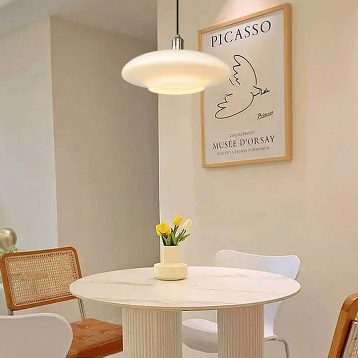Moderne Hvid Glas Pendel