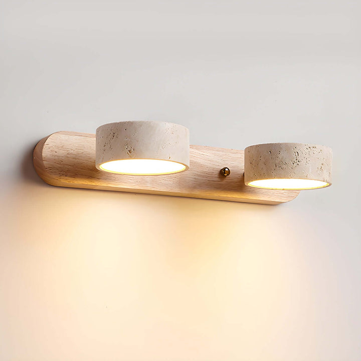 Væglampe med dobbelt lys - Naturlig sten og moderne design