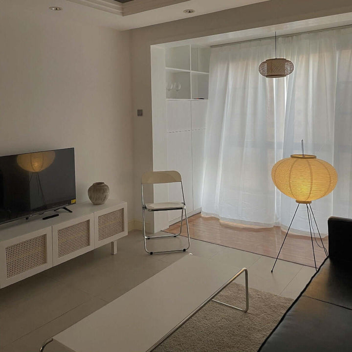 Lampadaire En Papier De Riz